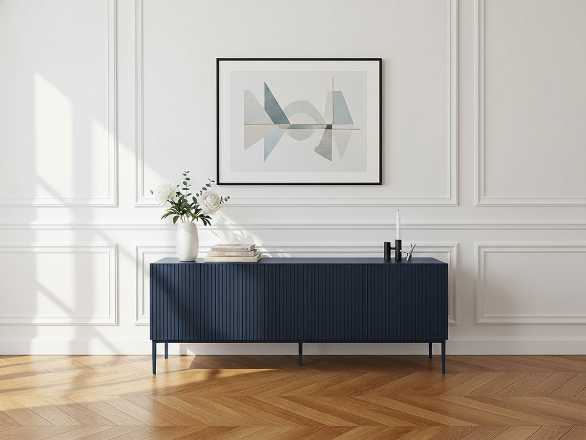 KASHA 150 cm TV-meubel met zwarte poten