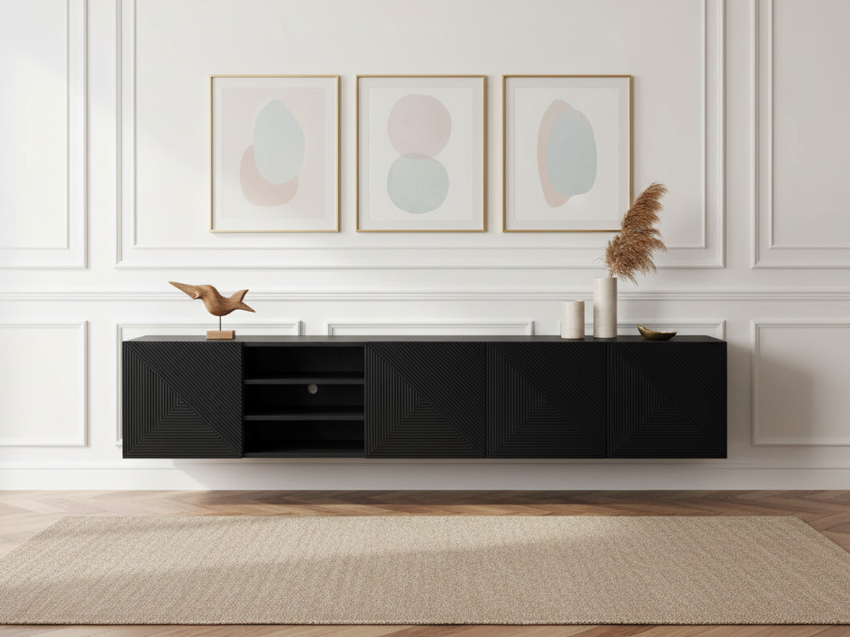 ALICE 200 cm wandmeubel met nissen