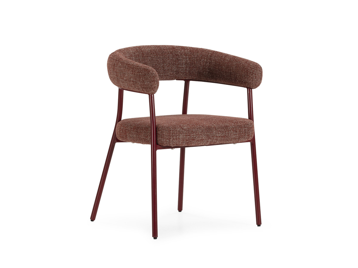 Lot de 2 chaises ROSA tissu texturé rouge