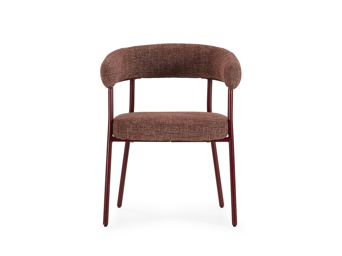 Eetkamerset SASHA met ovale tafel van 220 cm + stoelen ROSA in bruine structuurstof