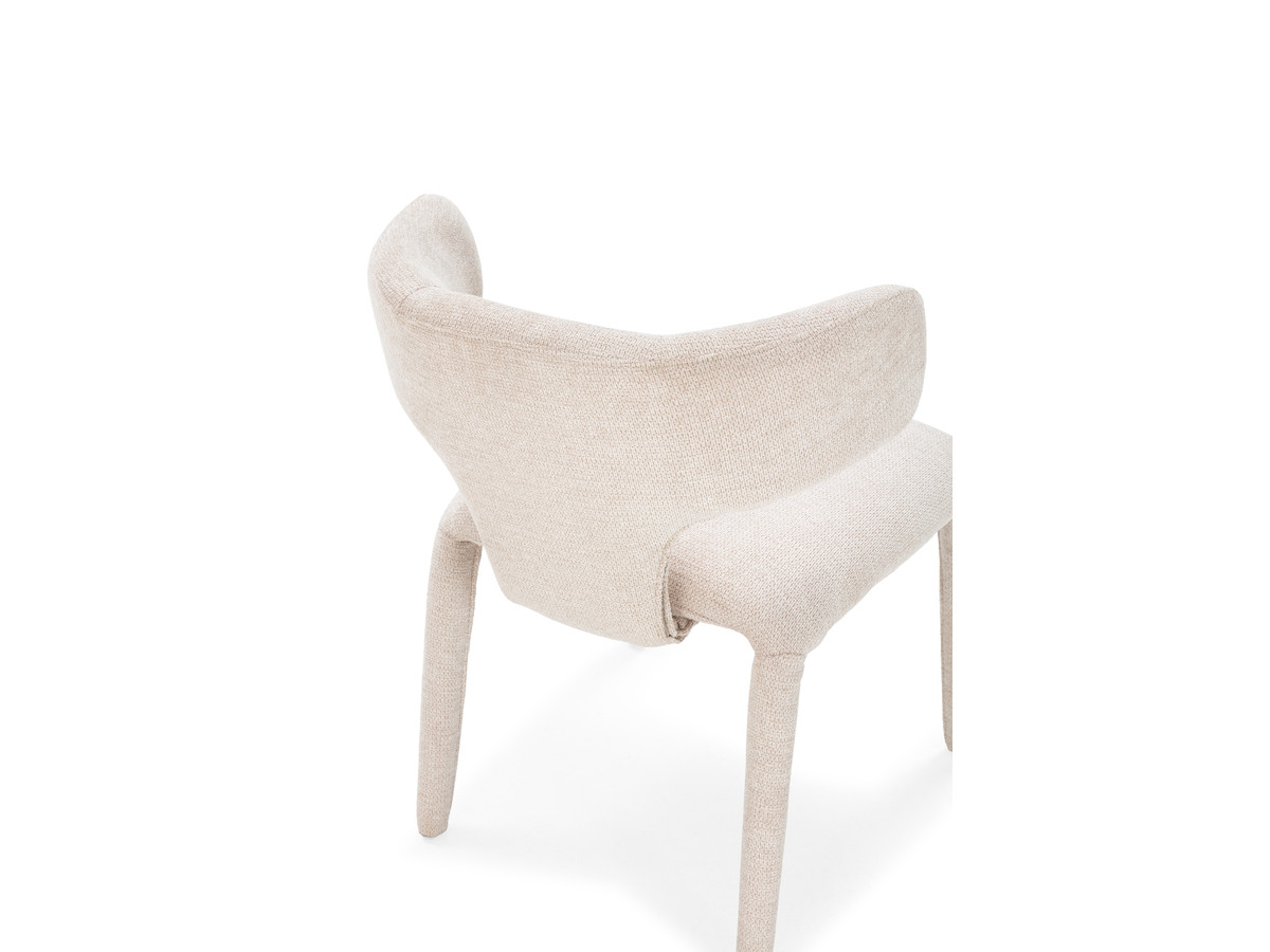 Eetkamerset SASHA met ovale beige eettafel 220 cm + stoelen MILA in structuurstof