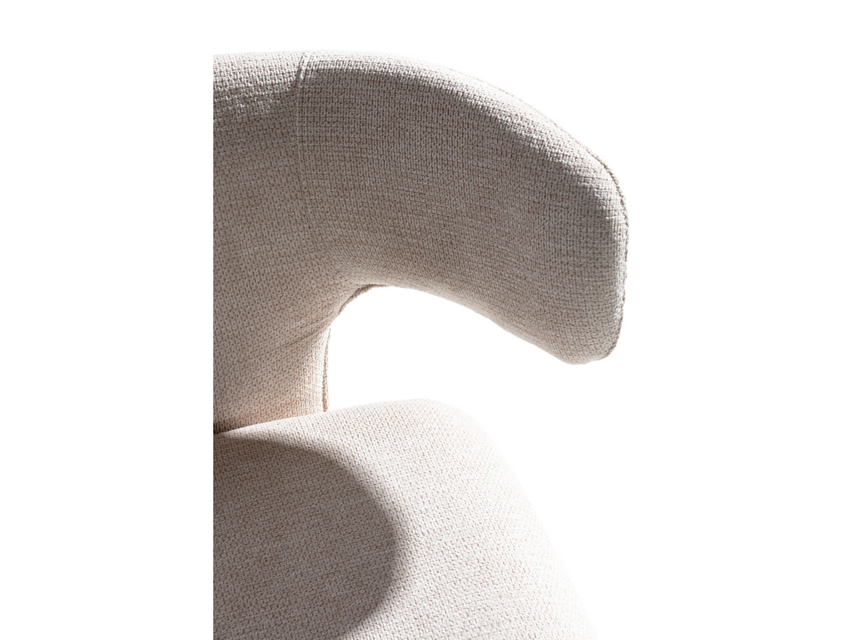 Eetkamerset SASHA met ovale beige eettafel 220 cm + stoelen MILA in structuurstof