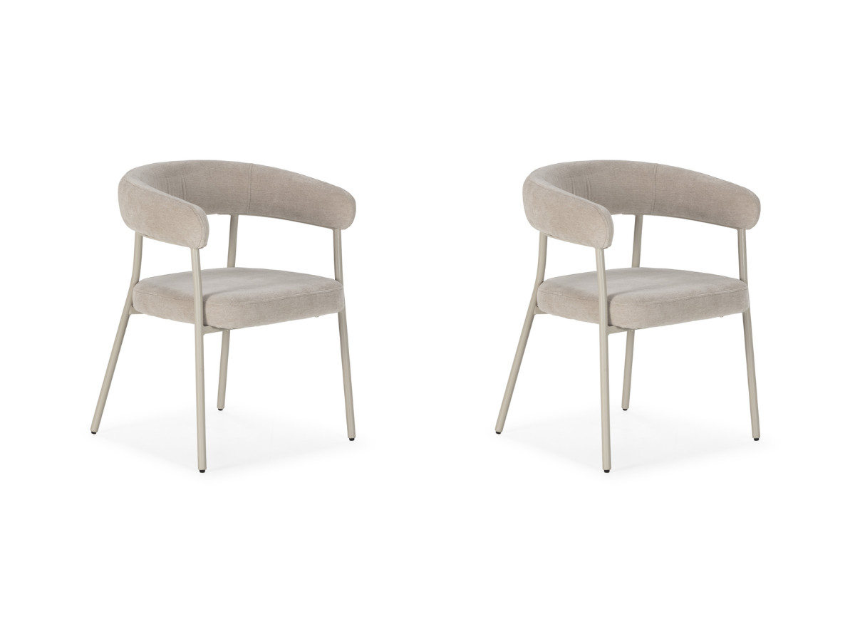 Lot de 2 chaises ROSA velours beige — vue 3