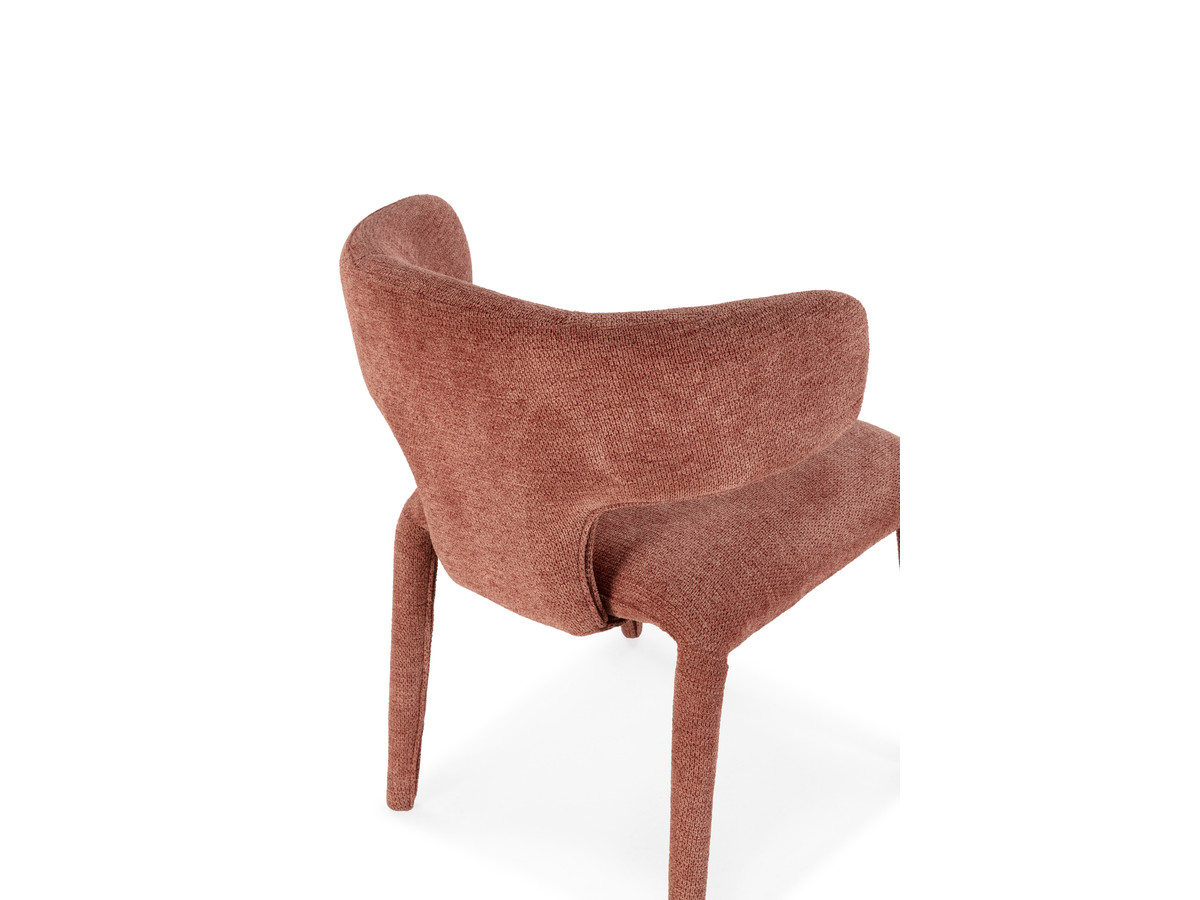 Eetkamerset SASHA met ovale bruine eettafel van 220 cm + stoelen van MILA-stof met textuur