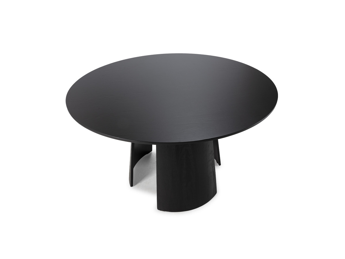Table à manger ronde GASTON 120 cm placage chêne noir — vue 5