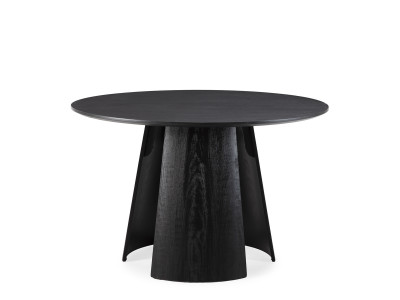 Table à manger ronde GASTON 120 cm placage chêne