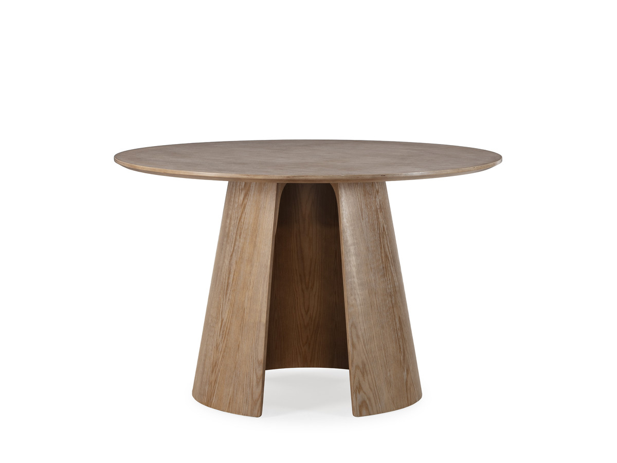 Table à manger ronde GASTON 120 cm placage chêne marron — vue 5