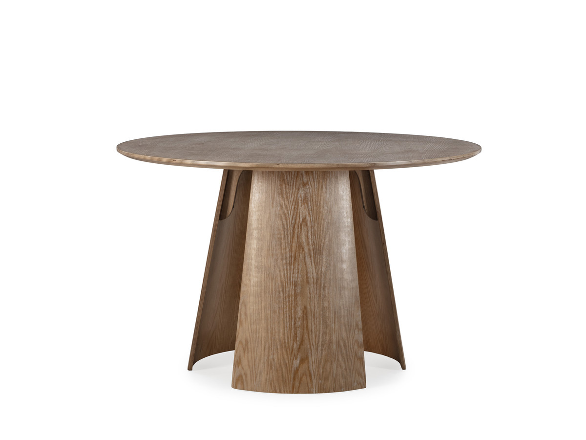 Table à manger ronde GASTON 120 cm placage chêne