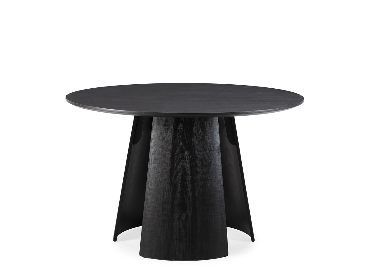 Ensemble GASTON avec table à manger ronde 120 cm placage chêne + chaises SOREN texturé — vue 6