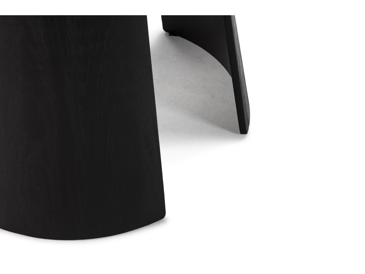 Ensemble GASTON avec table à manger ronde 120 cm placage chêne + chaises SOREN tissu texturé