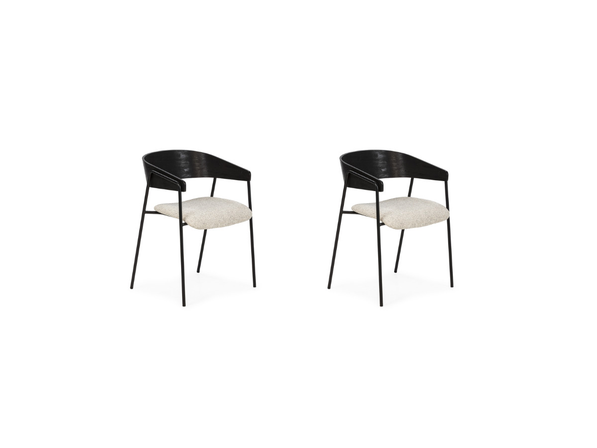 Lot de 2 chaises SOREN tissu texturé