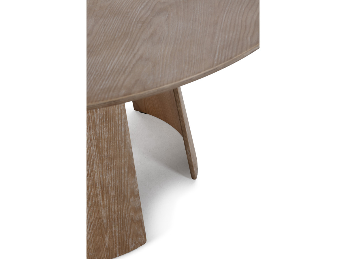 Ensemble GASTON avec table à manger ronde 120 cm placage chêne + 4 chaises PIA