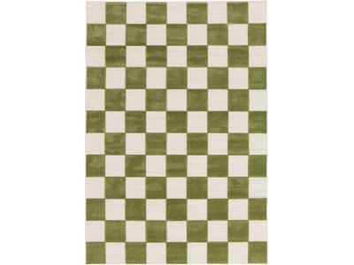 Tapis poils ras GAELLE motif damier