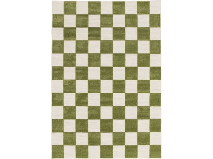 Tapis poils ras GAELLE motif damier