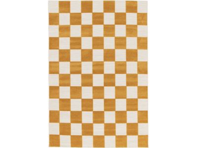 Tapis poils ras GAELLE motif damier