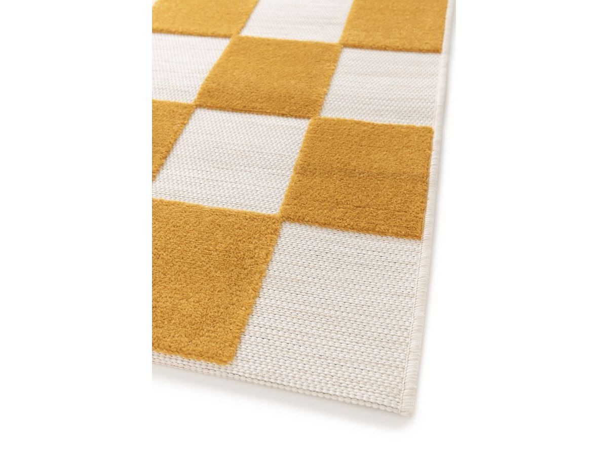 GAELLE kortpolig vloerkleed met schaakbordpatroon