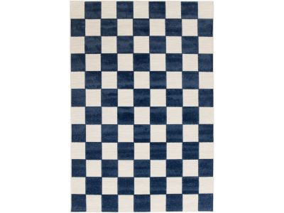 Tapis poils ras GAELLE motif damier