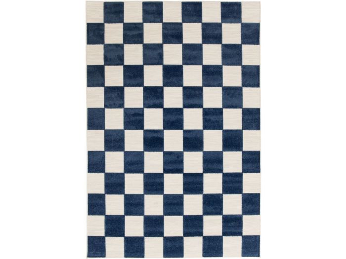 Tapis poils ras GAELLE motif damier