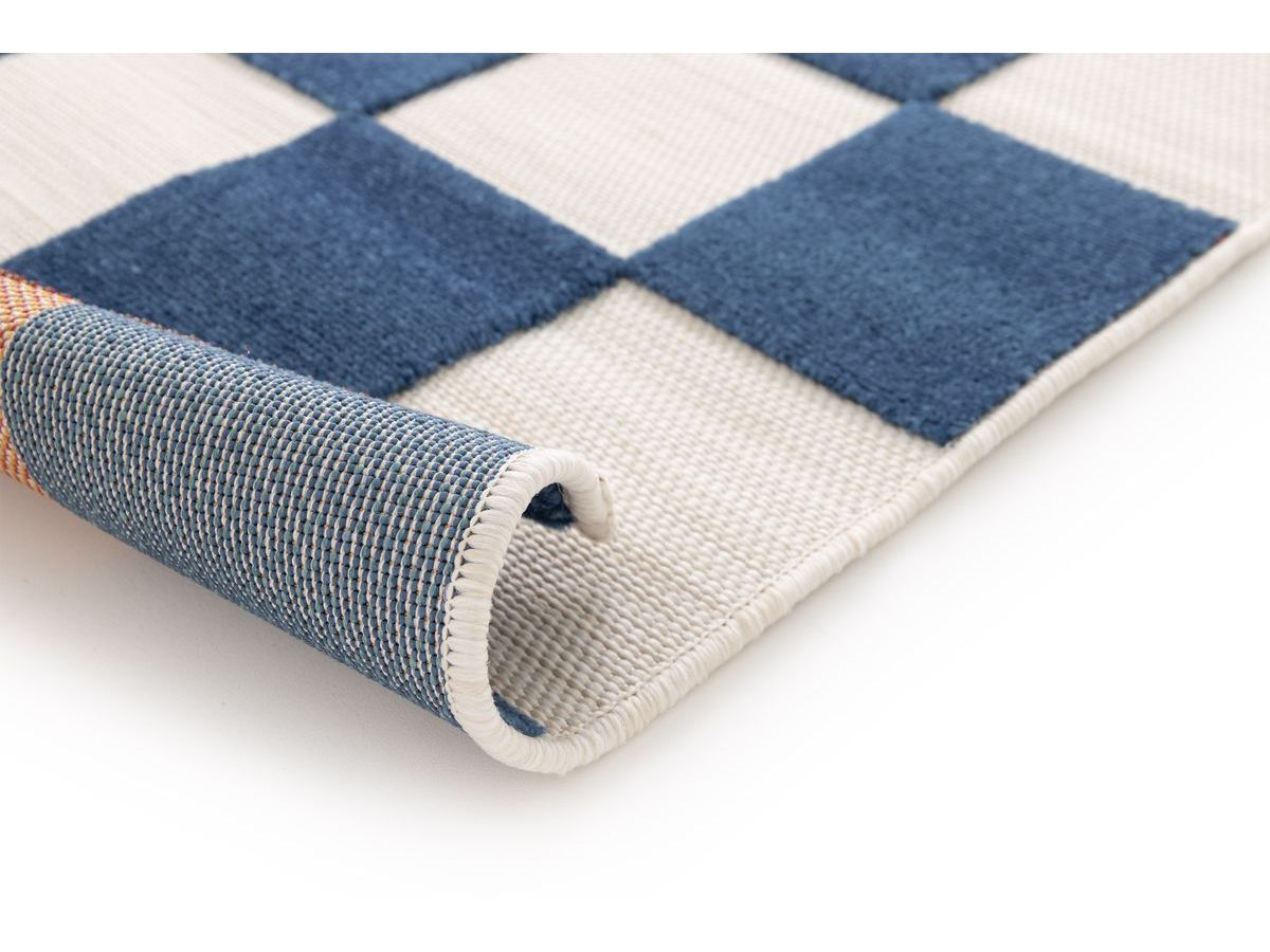 GAELLE kortpolig vloerkleed met schaakbordpatroon