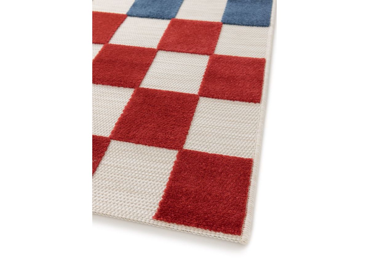 GABRIELLE kortpolig vloerkleed met schaakbordpatroon