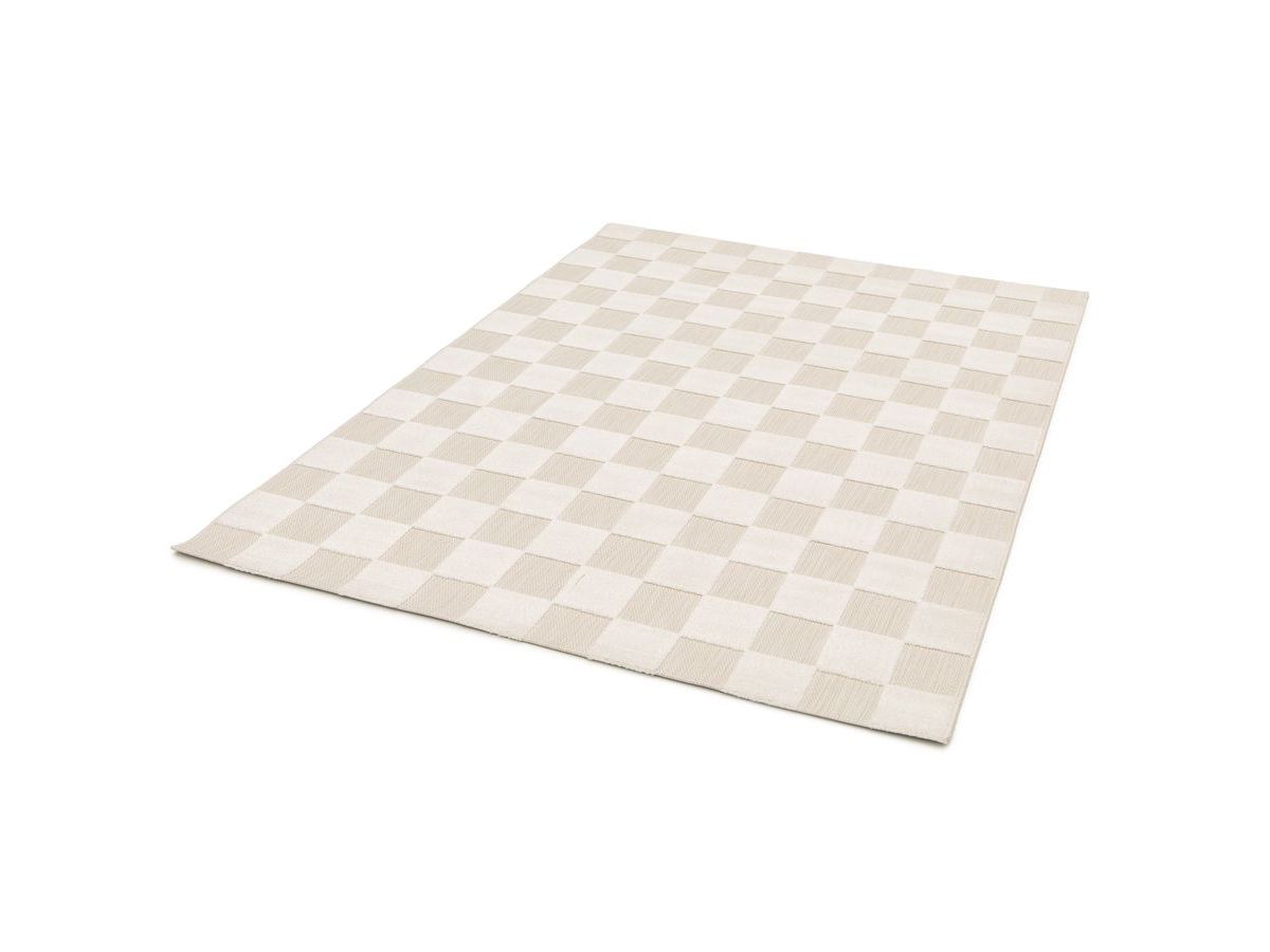Tapis poils ras GABRIELLE motif damier blanc — vue 5
