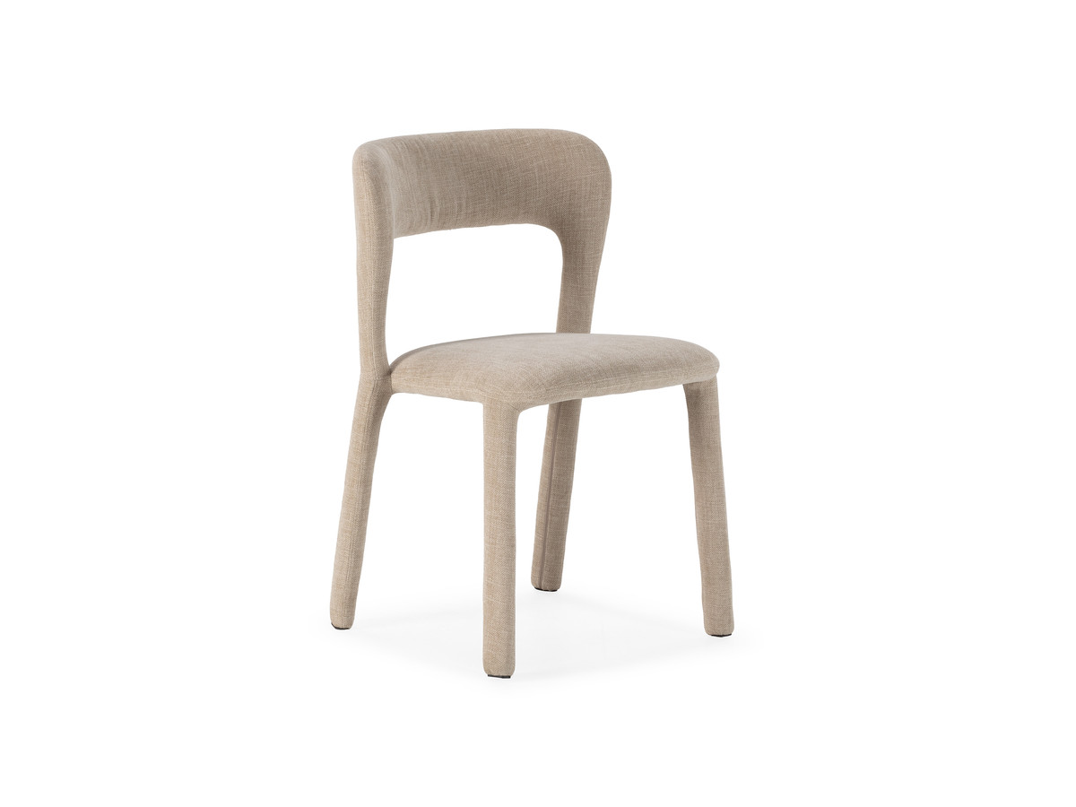 Ensemble CONSTANCE avec table à manger ovale 200 cm beige effet béton + 4 chaises PIA