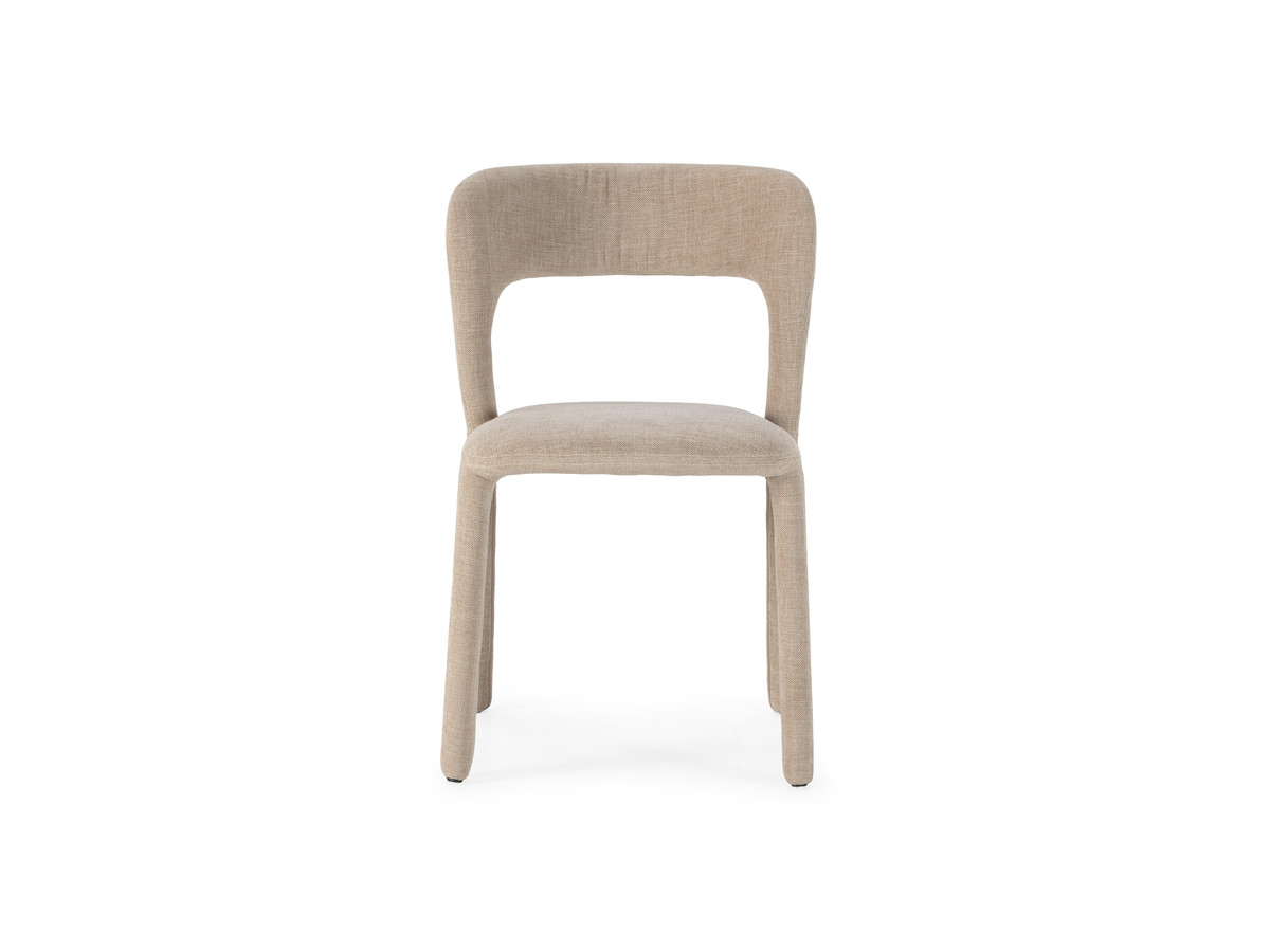 Ensemble CONSTANCE avec table à manger ovale 200 cm beige effet béton + 4 chaises PIA