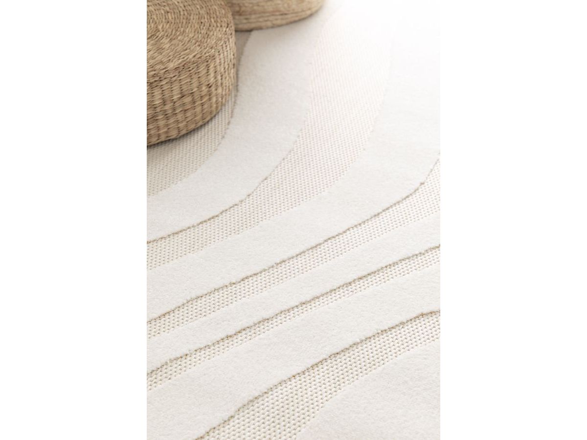 Tapis poils ras NOELIA motif abstrait beige — vue 5