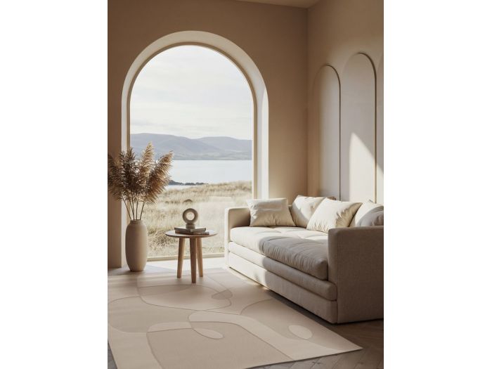 Tapis poils ras KAIA motif abstrait