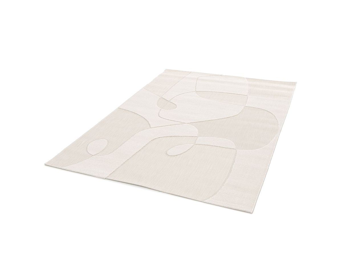 Tapis poils ras KAIA motif abstrait beige — vue 4