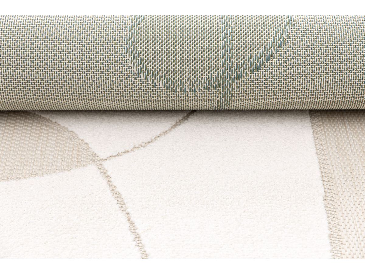 Tapis poils ras KAIA motif abstrait beige — vue 6