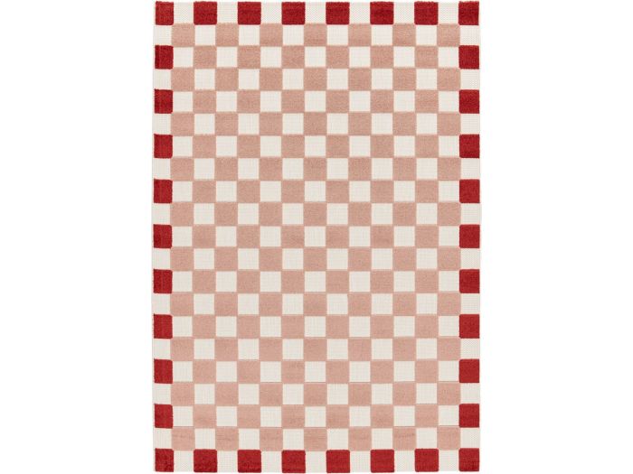 Tapis poils ras MYRLIE motif damier