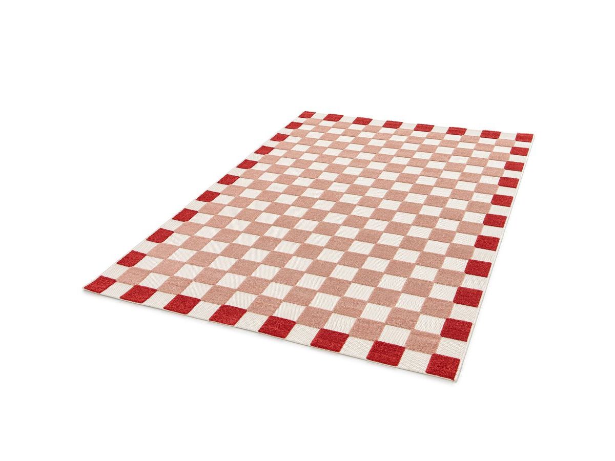 Tapis poils ras MYRLIE motif damier rose — vue 5