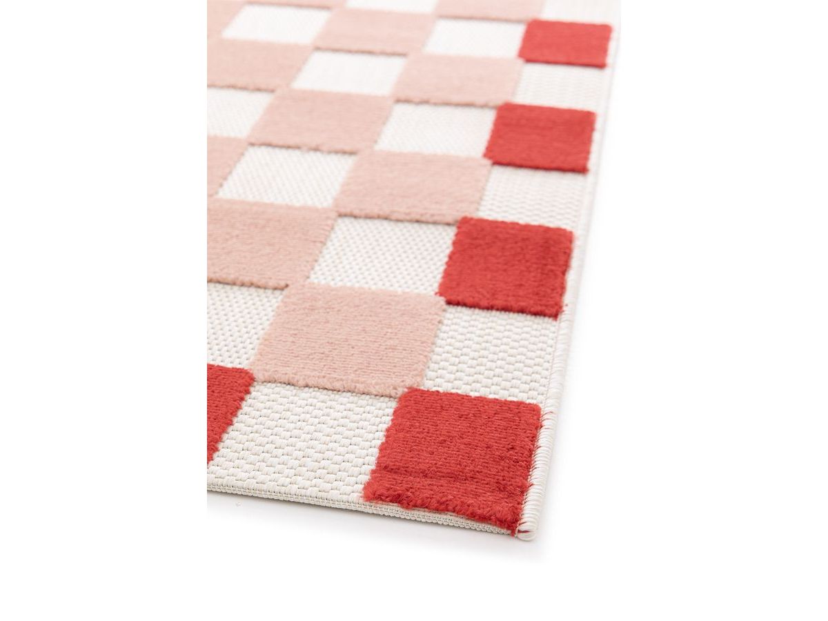 MYRLIE kortpolig vloerkleed met schaakbordpatroon