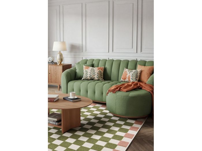 Tapis poils ras MYRLIE motif damier