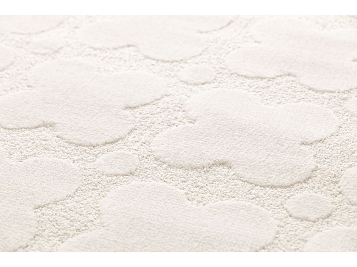 Tapis poils ras OWEN motif abstrait blanc — vue 4