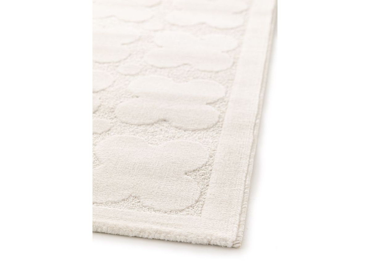 Tapis poils ras OWEN motif abstrait blanc — vue 6