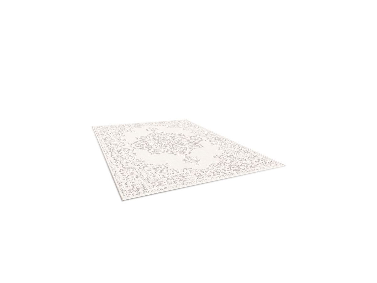 Tapis tissé plat SAMI motif vintage gris — vue 6
