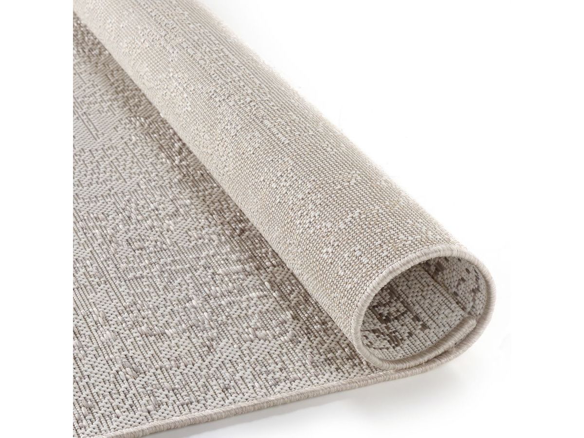 Tapis tissé plat SAMI motif vintage gris — vue 6