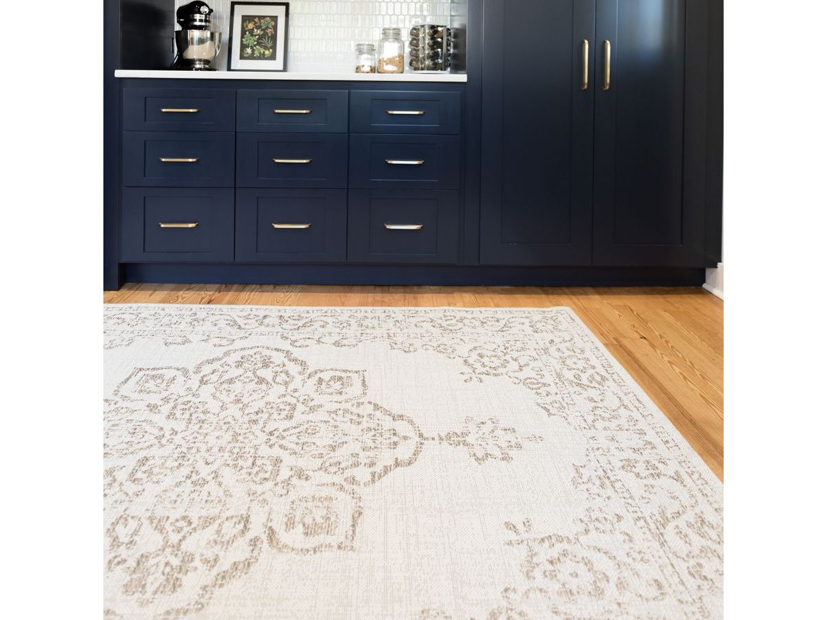 SAMI gladgeweven vloerkleed, vintage patroon