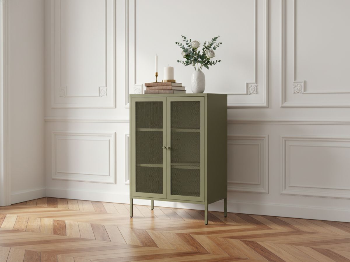 Buffet haut 2 portes 70 cm CLARA métal édition limitée