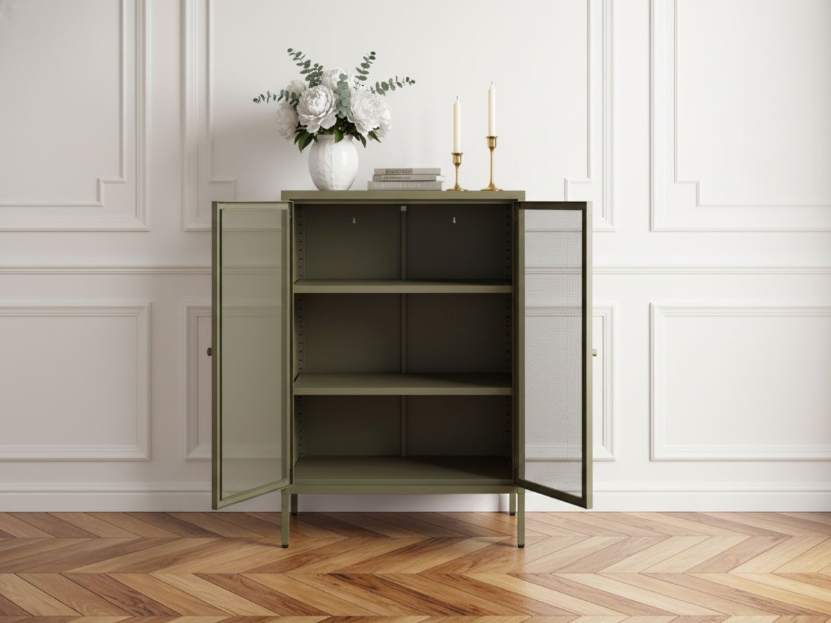 Buffet haut 2 portes 70 cm CLARA métal édition limitée