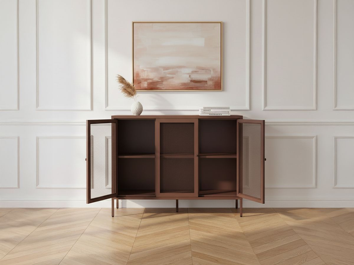 Buffet 3 portes 120 cm CLARA métal édition limitée