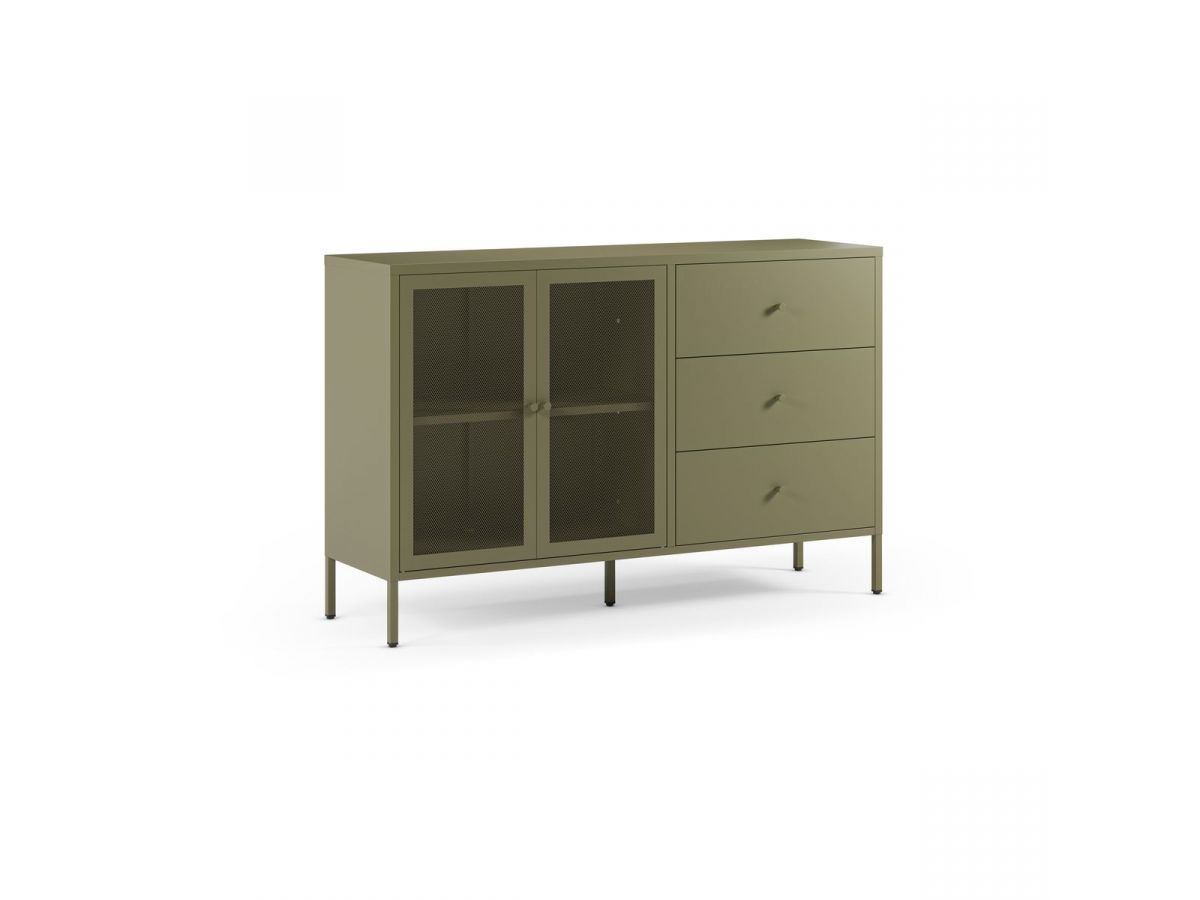 Buffet 2 portes 3 tiroirs 140 cm CLARA métal édition limitée