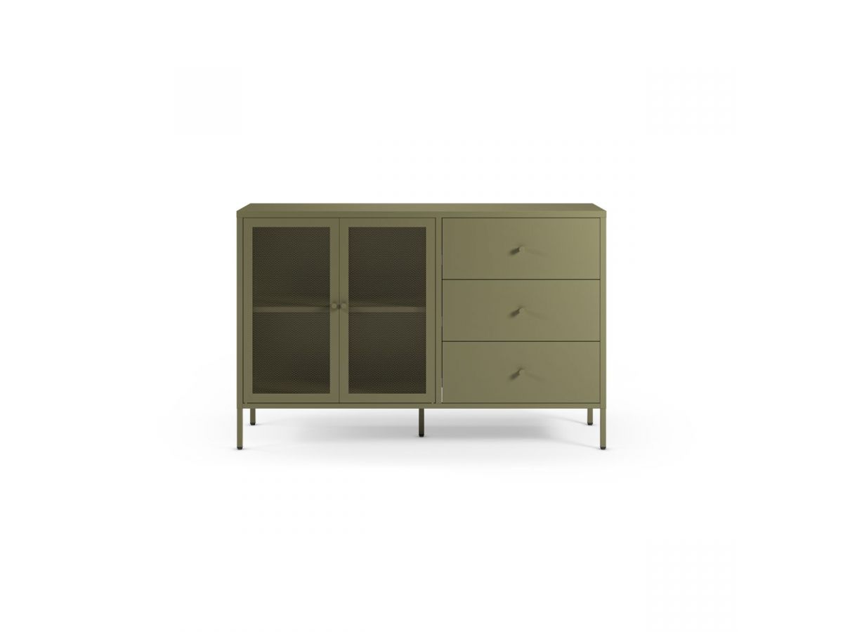 Buffet 2 portes 3 tiroirs 140 cm CLARA métal édition limitée