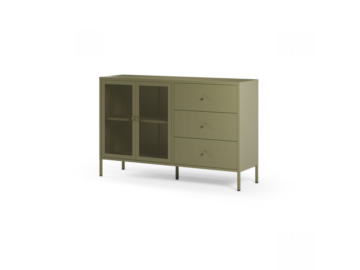 Buffet 2 portes 3 tiroirs 140 cm CLARA métal édition limitée