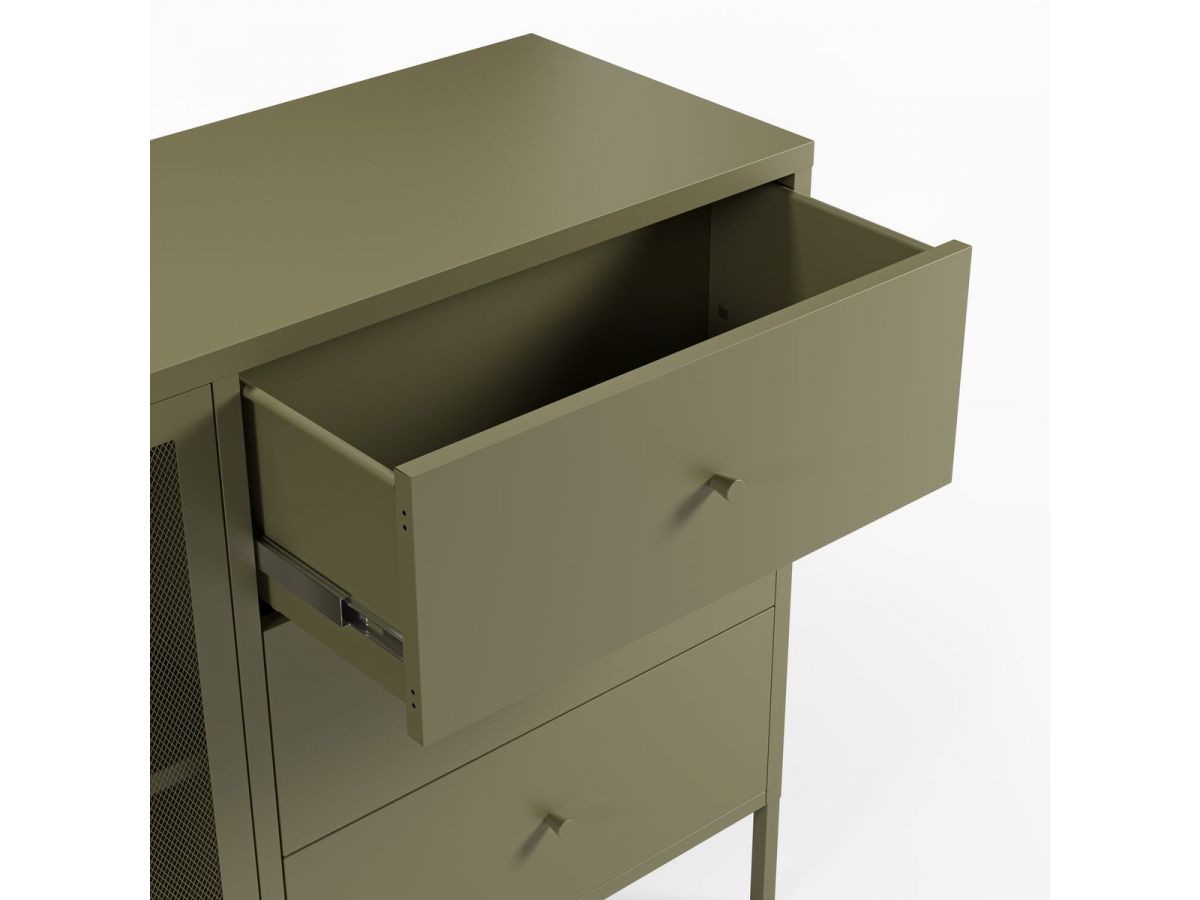 Buffet 2 portes 3 tiroirs 140 cm CLARA métal édition limitée