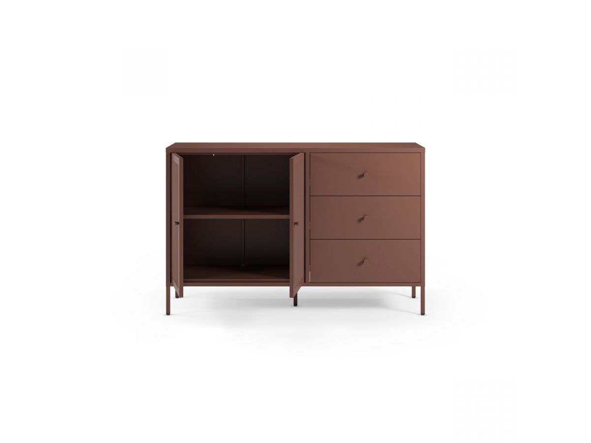 Buffet 2 portes 3 tiroirs 140 cm CLARA métal édition limitée