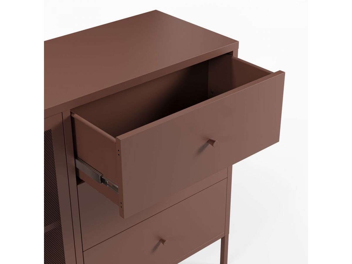 Buffet 2 portes 3 tiroirs 140 cm CLARA métal édition limitée