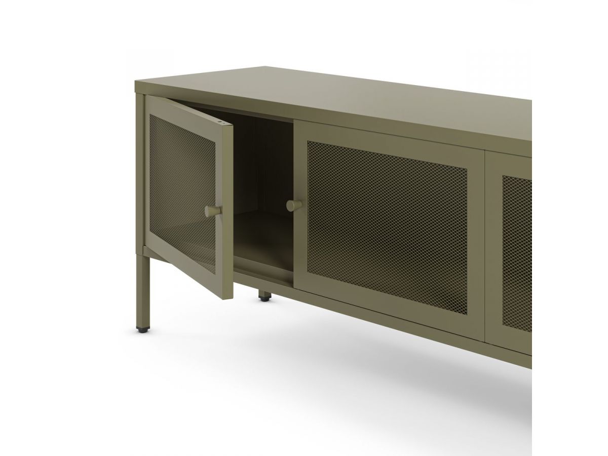 CLARA 4-deurs tv-meubel 160 cm metaal + CLARA 3-deurs dressoir 120 cm metaal limited edition